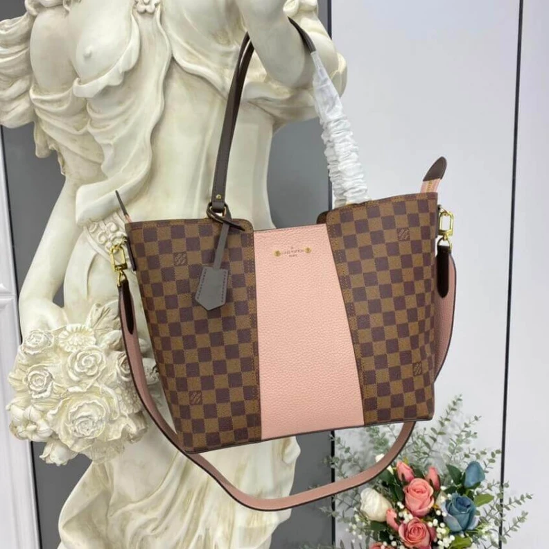 Top lv Removable LV Damier Ebene Jersey Pink