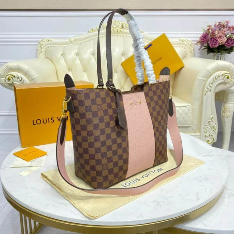 Top lv Removable LV Damier Ebene Jersey Pink