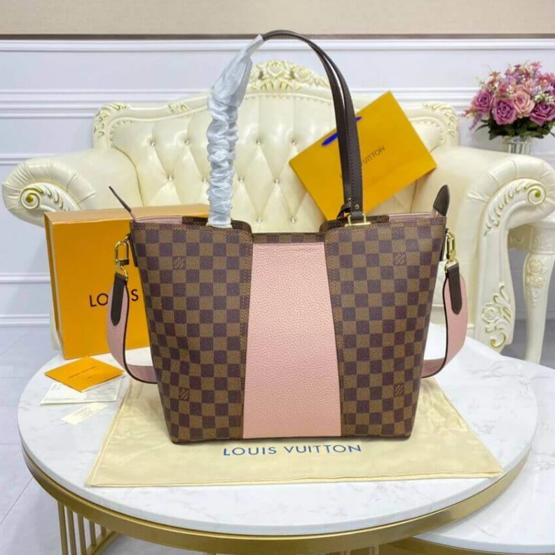 Top lv Removable LV Damier Ebene Jersey Pink