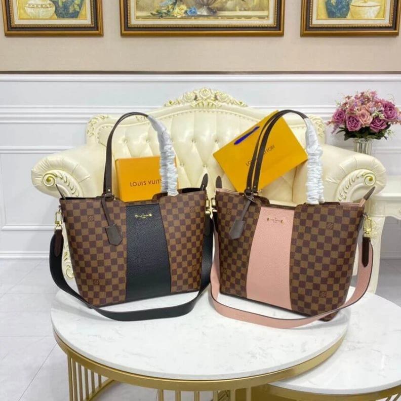 Top lv Removable LV Damier Ebene Jersey Pink