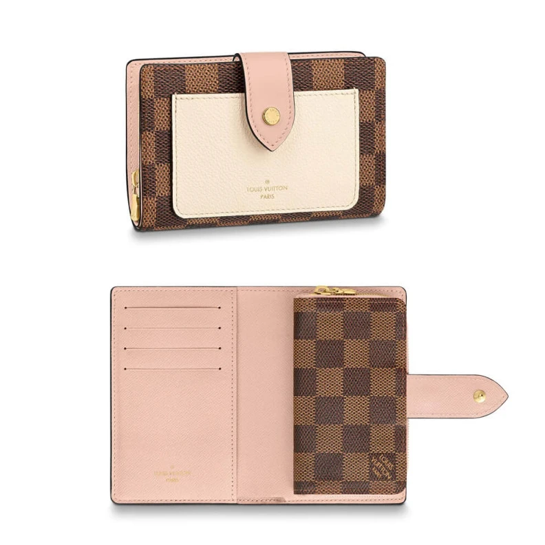 Top lv Cowhidele Louis Vuitton Damier Ebene Juliette Wallet Creme
