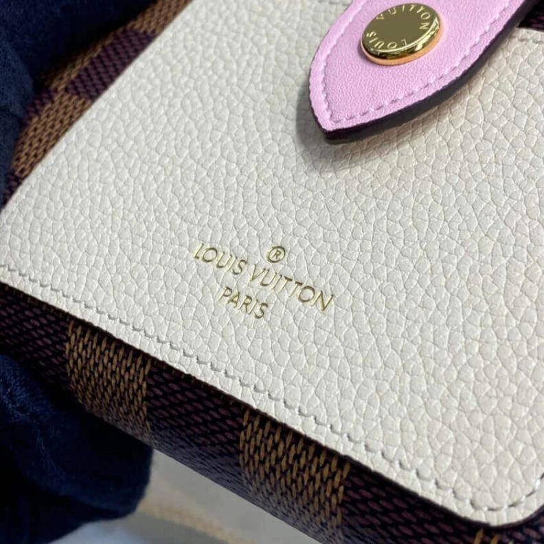 Top lv Cowhidele Louis Vuitton Damier Ebene Juliette Wallet Creme
