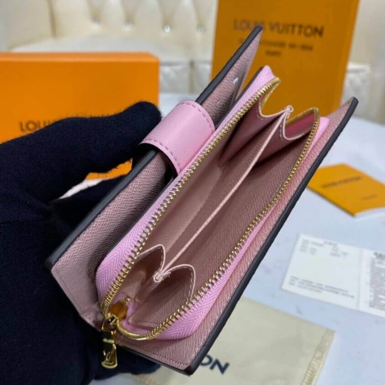 Top lv Cowhidele Louis Vuitton Damier Ebene Juliette Wallet Creme