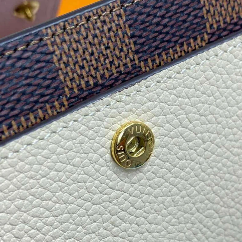 Top lv Cowhidele Louis Vuitton Damier Ebene Juliette Wallet Creme