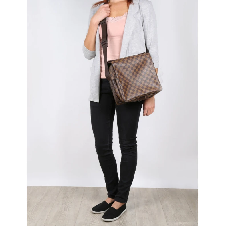 Replica bag This fully Louis Vuitton Damier Ebene Naviglio Messenger Bag