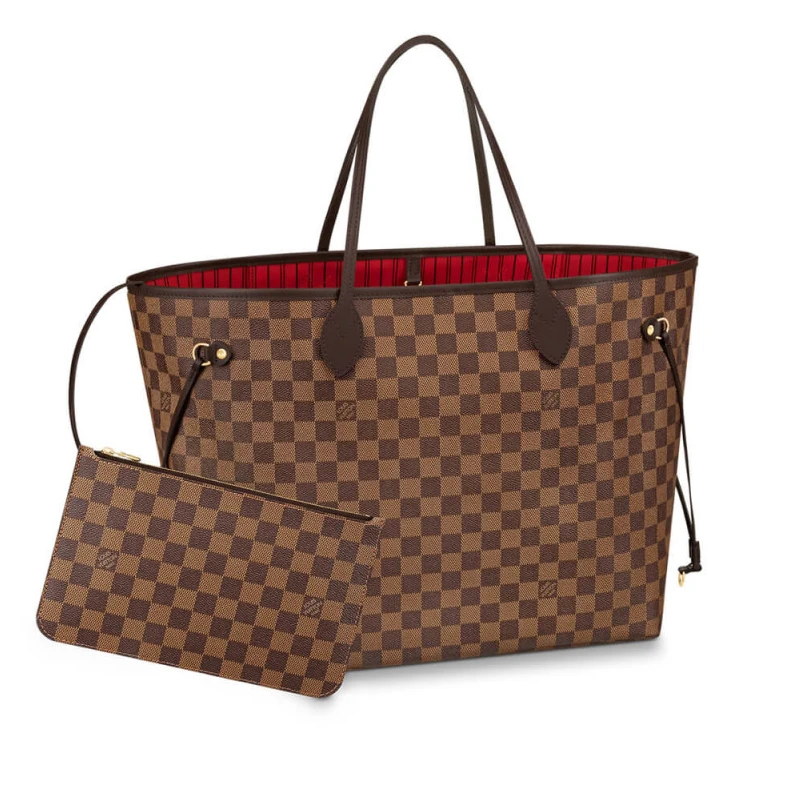 Handle:Do Louis Vuitton Damier Ebene Neverfull GM Red
