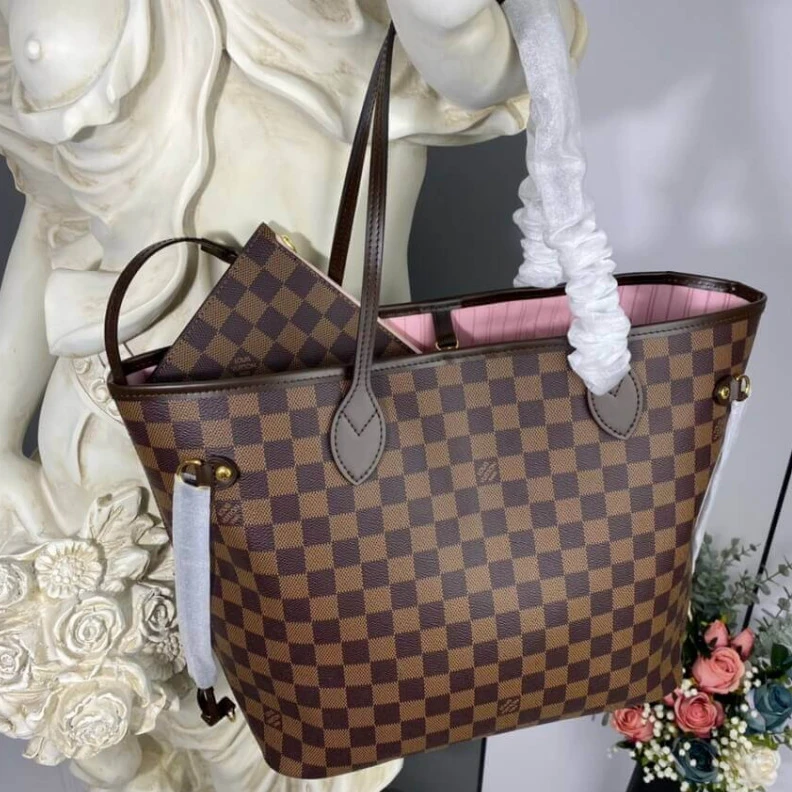Louis vuitton locations 4 side la Louis Vuitton Damier Ebene Neverfull MM Pink
