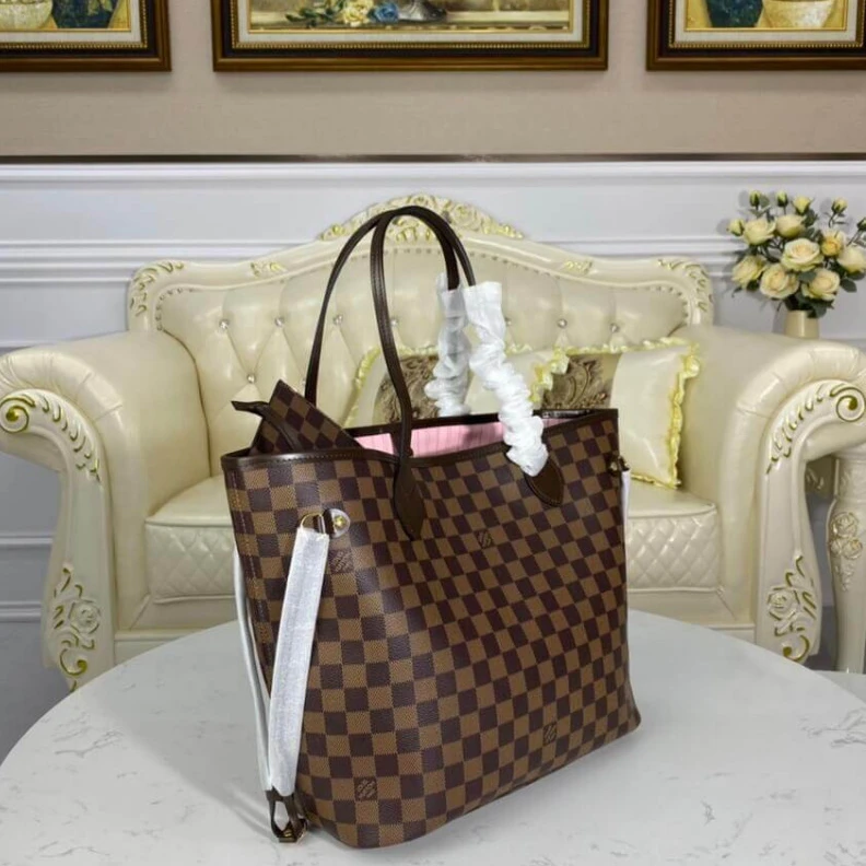 Louis vuitton locations 4 side la Louis Vuitton Damier Ebene Neverfull MM Pink