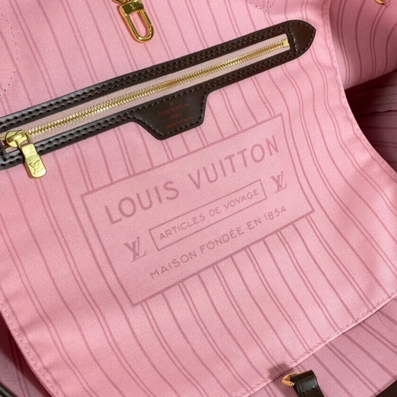 Louis vuitton locations 4 side la Louis Vuitton Damier Ebene Neverfull MM Pink