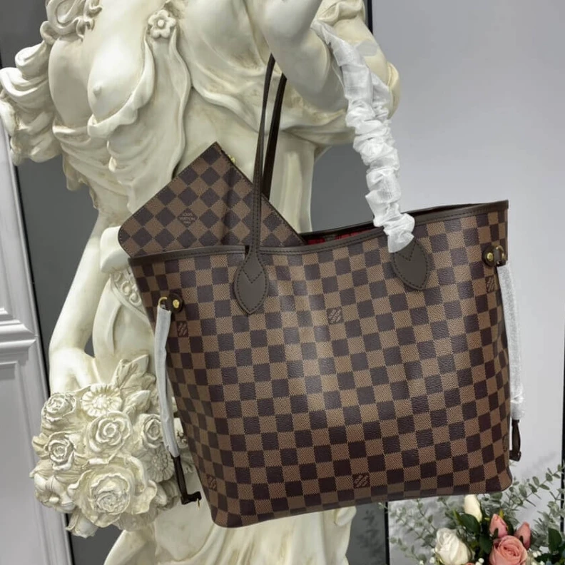 Replica bags lv Cerise Re Louis Vuitton Damier Ebene Neverfull MM Red