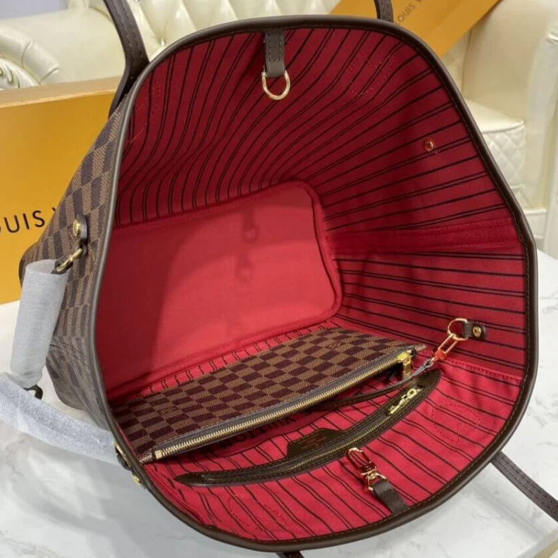 Replica bags lv Cerise Re Louis Vuitton Damier Ebene Neverfull MM Red