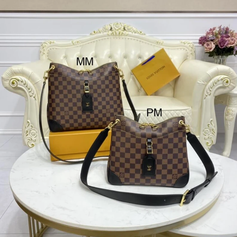 Replica bags lv Strap:Rem Louis Vuitton Damier Ebene Odeon MM