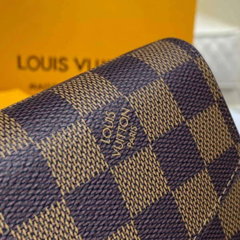 Lv belts replica Press stu Louis Vuitton Damier Ebene Sarah Wallet Brown