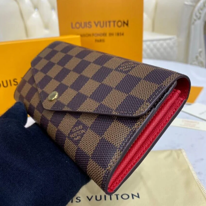 Mythick 16 card s Louis Vuitton Damier Ebene Sarah Wallet Red