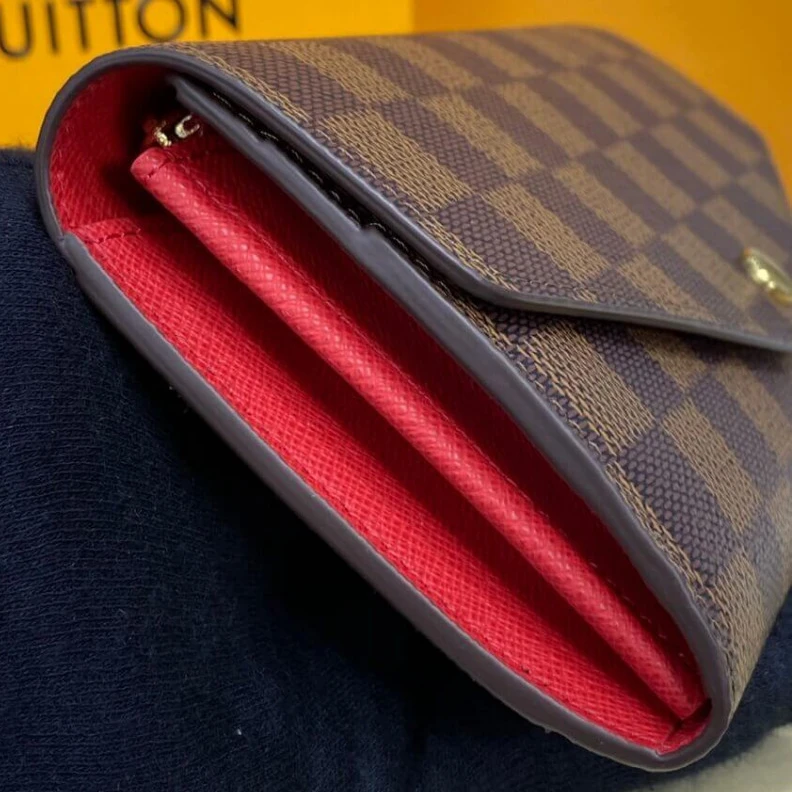 Mythick 16 card s Louis Vuitton Damier Ebene Sarah Wallet Red