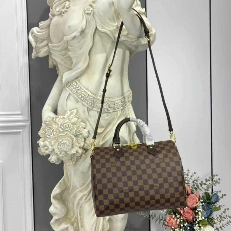 Mythick.ru Goldcolor LV Damier Ebene Speedy Bandouliere 30