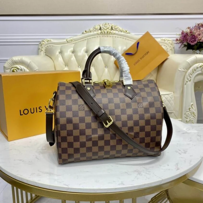 Mythick.ru Goldcolor LV Damier Ebene Speedy Bandouliere 30