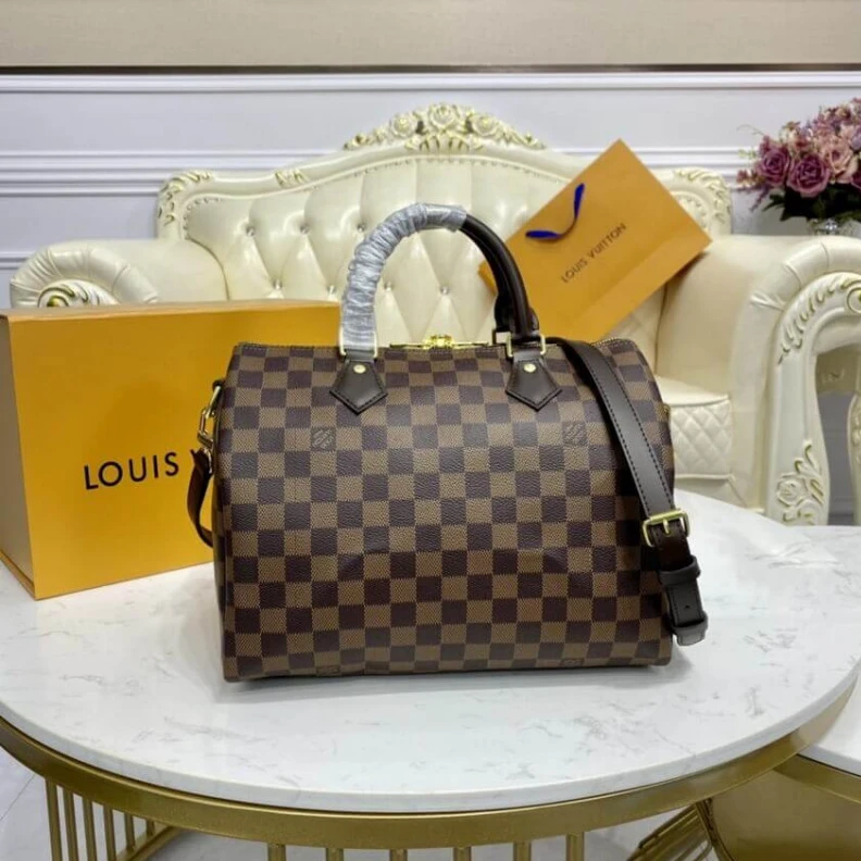 Mythick.ru Goldcolor LV Damier Ebene Speedy Bandouliere 30