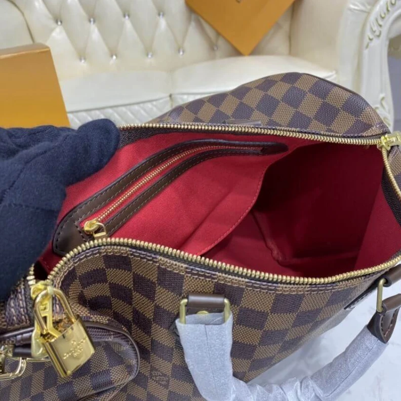 Mythick ru Padlock LV Damier Ebene Speedy Bandouliere 35