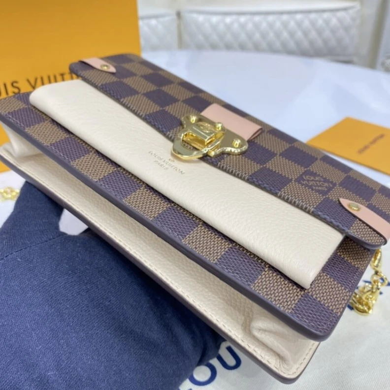 Lv belts replica The Vavin LV Damier Ebene Vavin Chain Wallet Creme