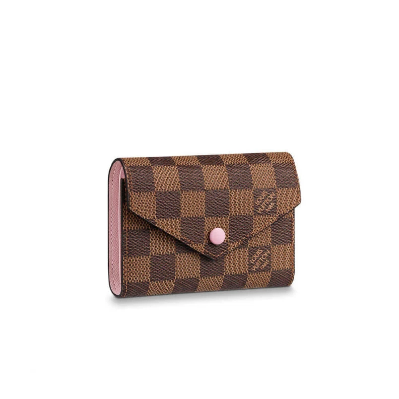 Grained c Louis Vuitton Damier Ebene Victorine Wallet Pink