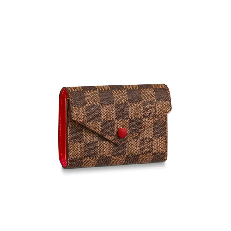 2 flat po Louis Vuitton Damier Ebene Victorine Wallet Red