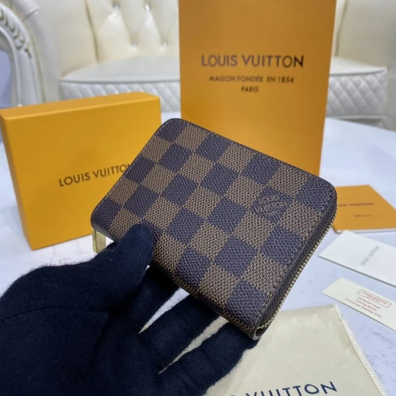 Replica bags 4 card sl Louis Vuitton Damier Ebene Zippy Coin Purse Brown