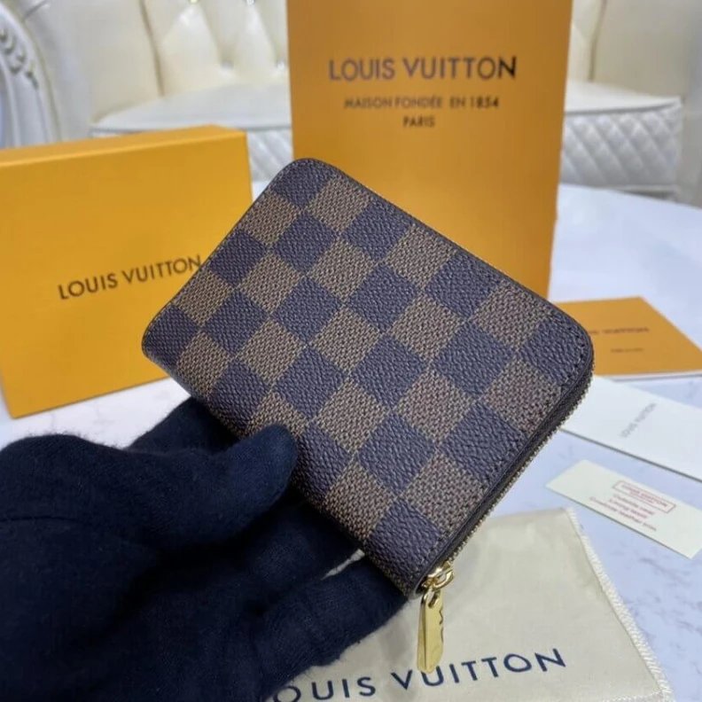 Replica bags 4 card sl Louis Vuitton Damier Ebene Zippy Coin Purse Brown
