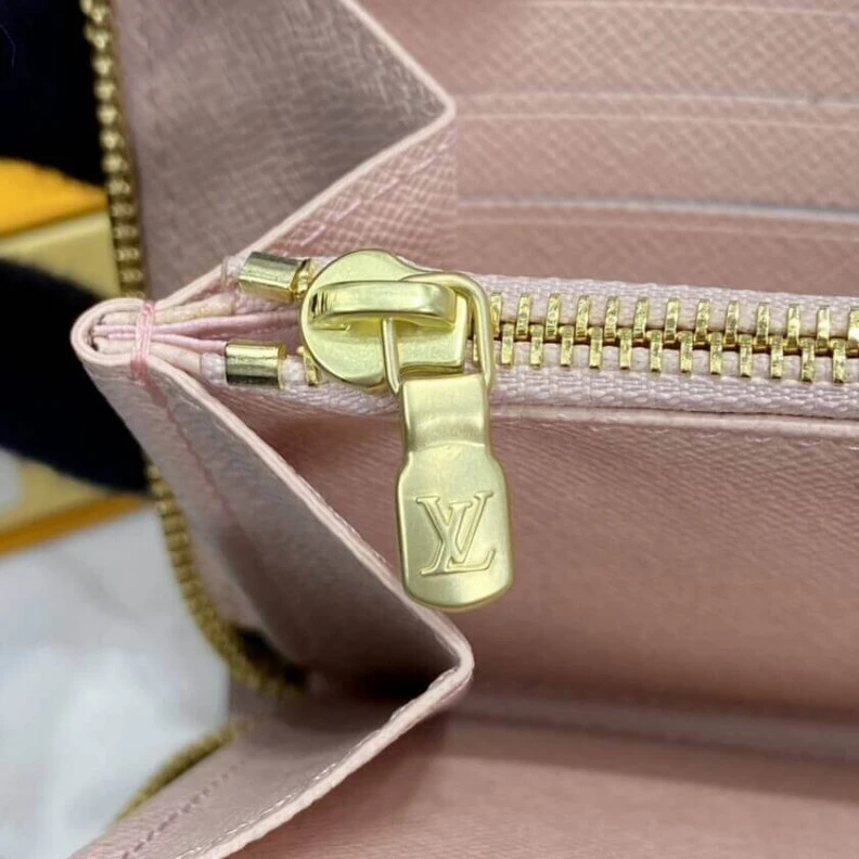 Replica bags 1 open co Louis Vuitton Damier Ebene Zippy Wallet Pink