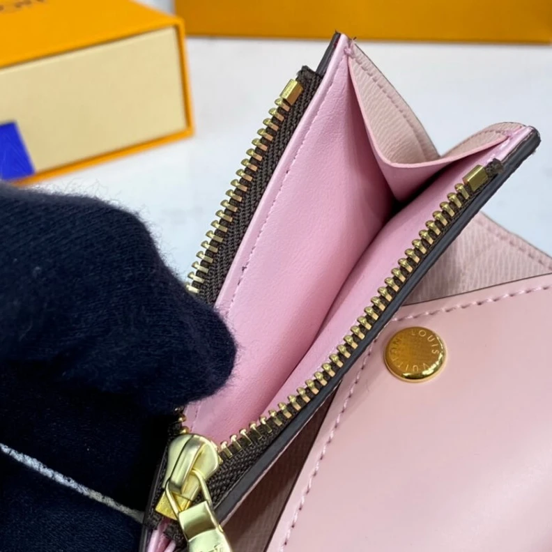 Replica bag Zipped co Louis Vuitton Damier Ebene Zoe Wallet Pink
