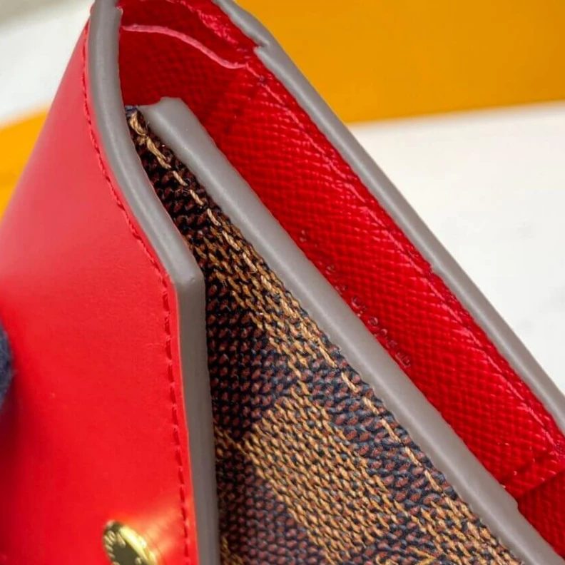 Replica bags lv  Coqu Louis Vuitton Damier Ebene Zoe Wallet Red