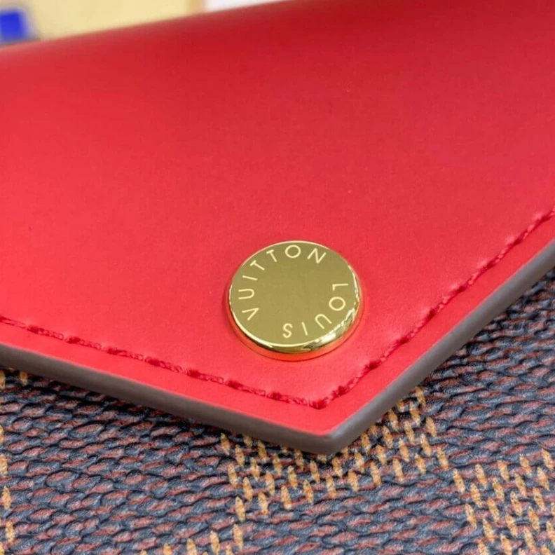 Replica bags lv  Coqu Louis Vuitton Damier Ebene Zoe Wallet Red