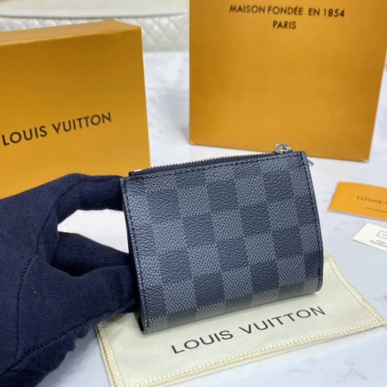 Replica bags Cowhidele Louis Vuitton Damier Graphite Canvas Multiple Card Holder