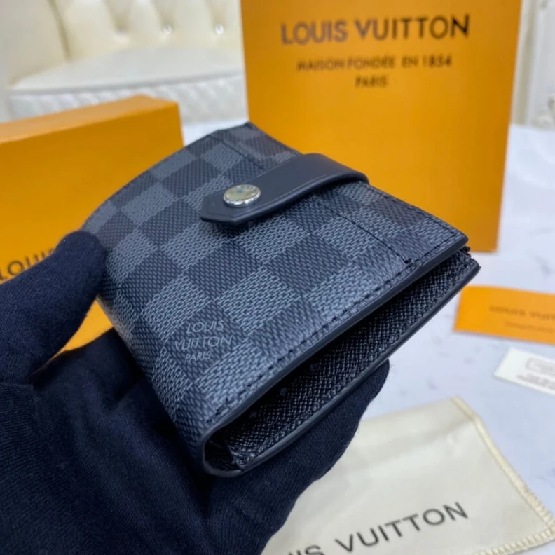 Replica bags Cowhidele Louis Vuitton Damier Graphite Canvas Multiple Card Holder