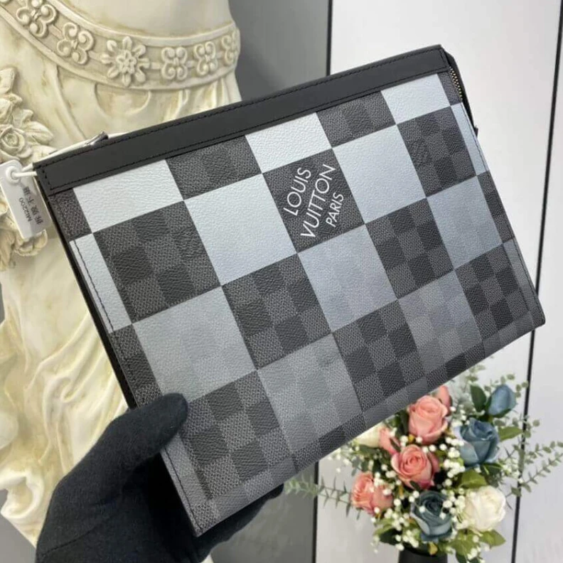 Blue Dami Louis Vuitton Damier Graphite Pochette Voyage MM