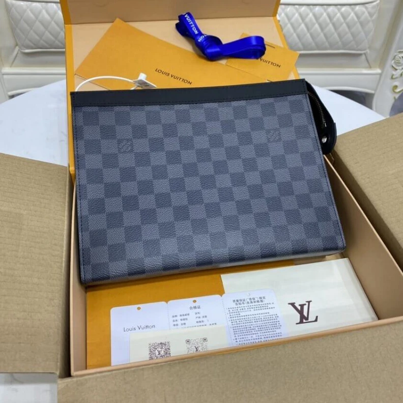 Replica bags lv Compact, v Louis Vuitton Damier Graphite Pochette Voyage MM