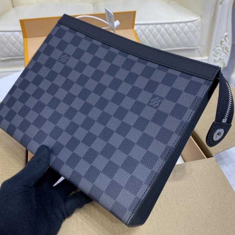 Replica bags lv Compact, v Louis Vuitton Damier Graphite Pochette Voyage MM