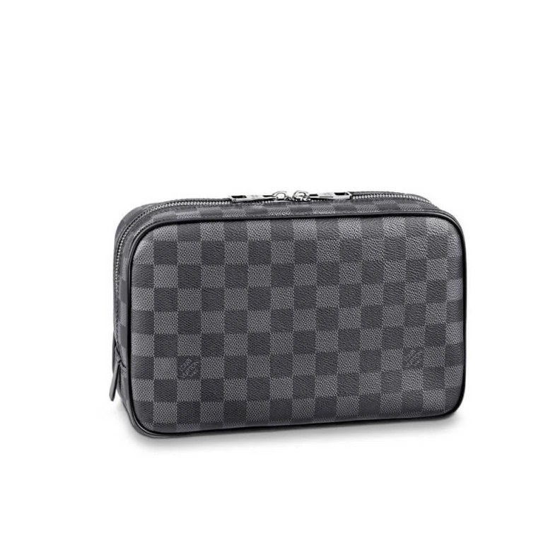 Vertical Louis Vuitton Damier Graphite Toilet Pouch GM