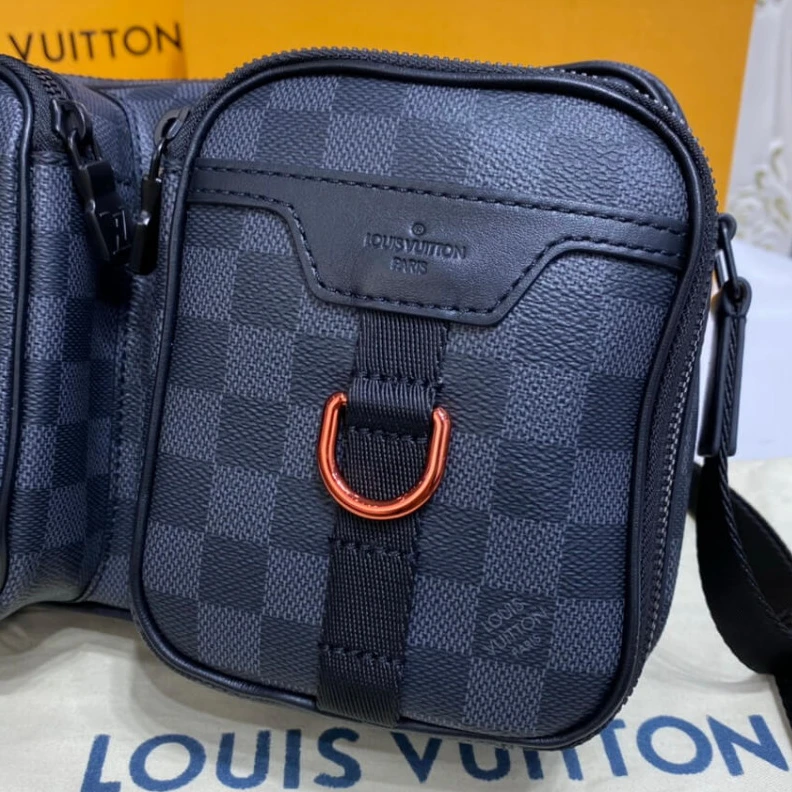 Replica bag Cowhide l Louis Vuitton Damier Graphite Utility Messenger Bag N40280