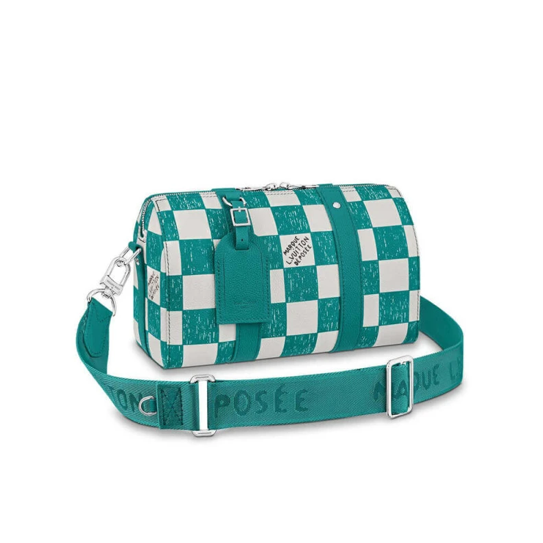 A miniatur Louis Vuitton Damier Pattern City Keepall in Blue
