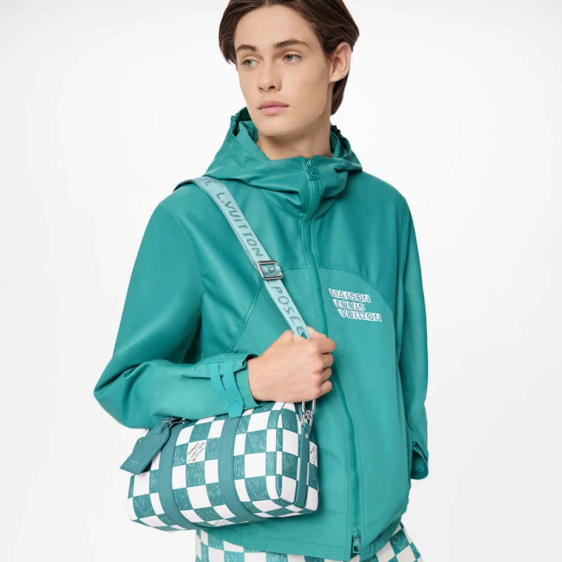 Mythick A miniatur Louis Vuitton Damier Pattern City Keepall in Blue