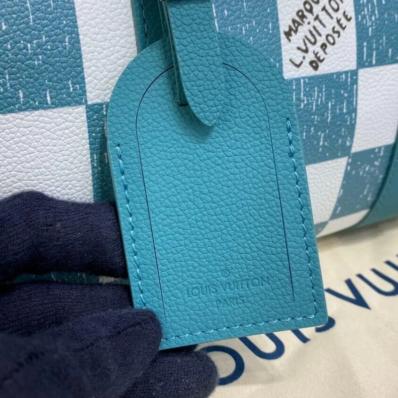 Mythick A miniatur Louis Vuitton Damier Pattern City Keepall in Blue