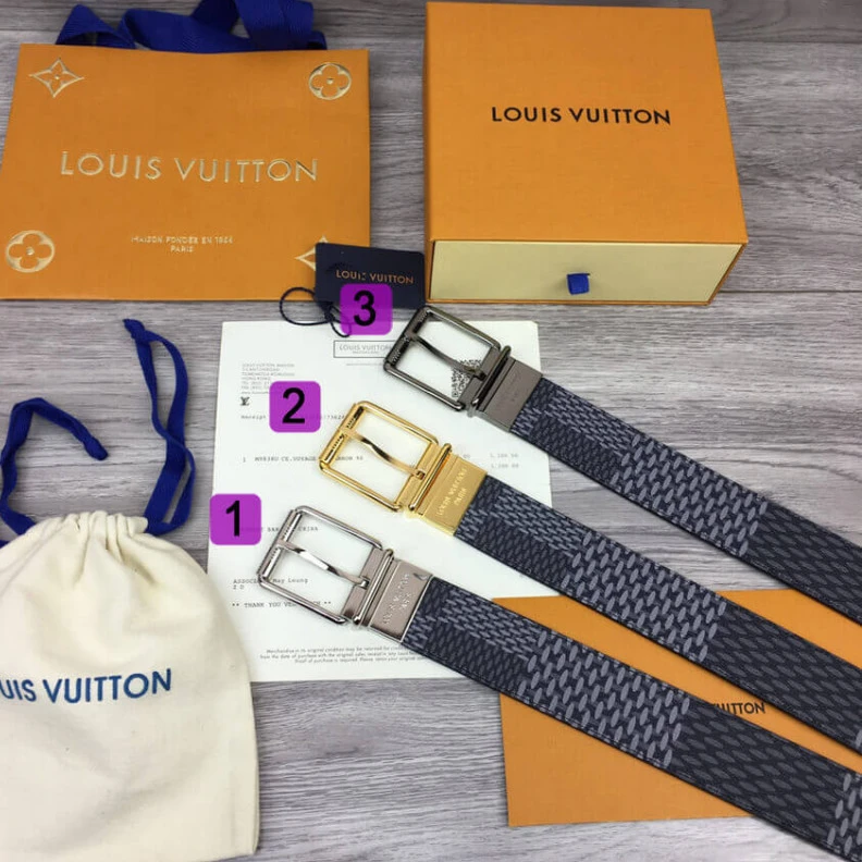 This Damie Louis Vuitton Damier Print 40mm Belt
