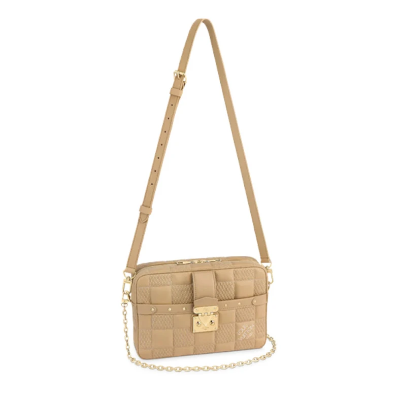 Damier Qu Louis Vuitton Damier Quilt Lambskin Troca MM Beige
