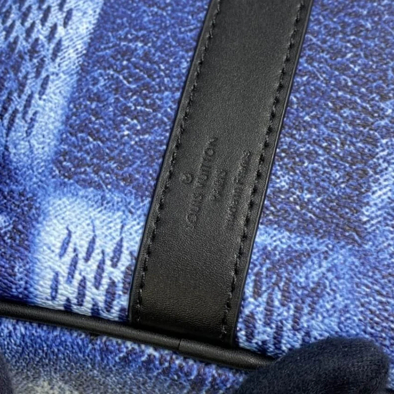 Replica bags Strap dro Louis Vuitton Damier Salt Canvas Keepall Bandoulière 50 Blue