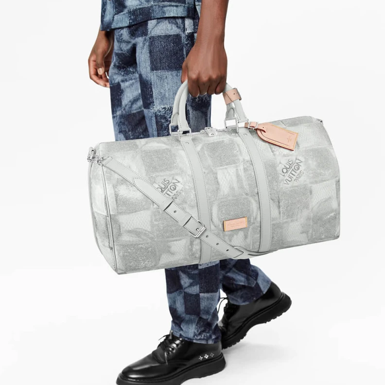 Lv belts replica Inside zi Louis Vuitton Damier Salt Canvas Keepall Bandoulière 50 Grey