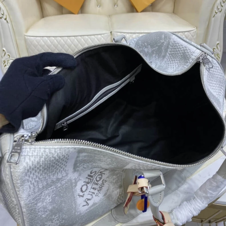 Lv belts replica Inside zi Louis Vuitton Damier Salt Canvas Keepall Bandoulière 50 Grey