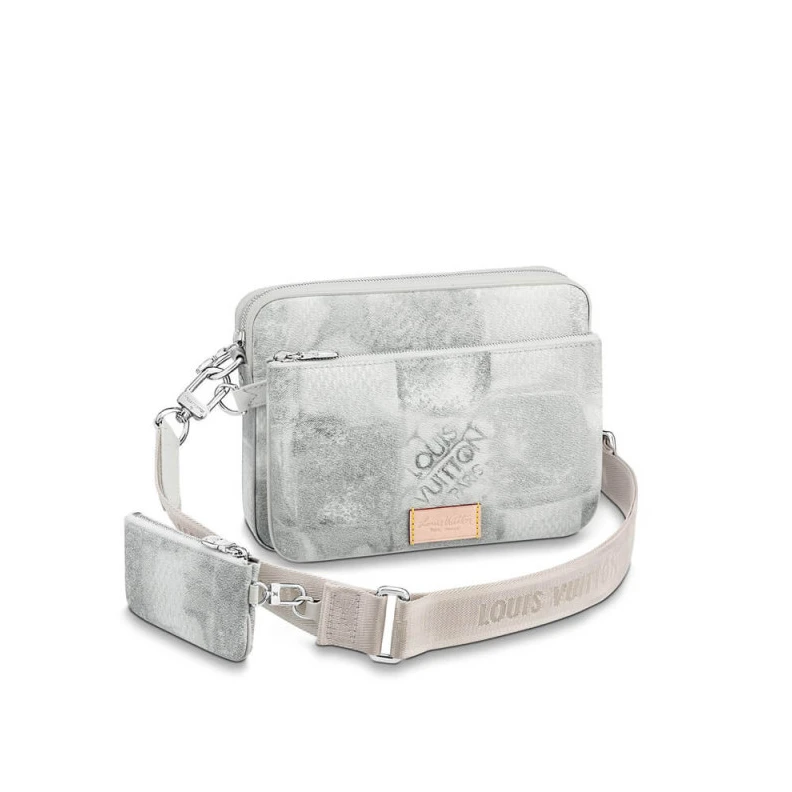 Silvercol Louis Vuitton Damier Salt Canvas Trio Messenger Grey