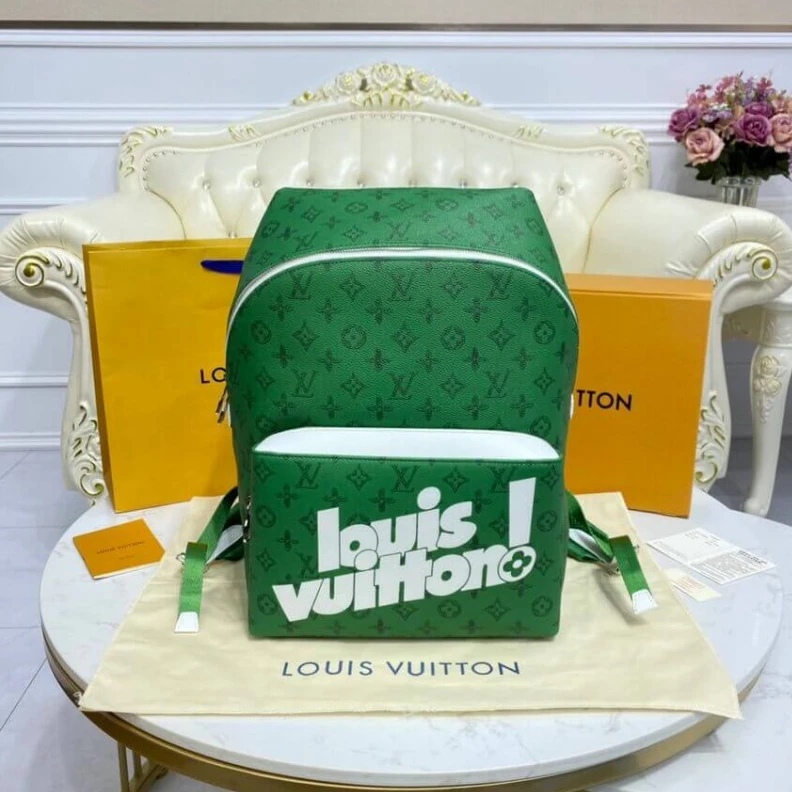Blue vint Louis Vuitton Discovery Backpack Green