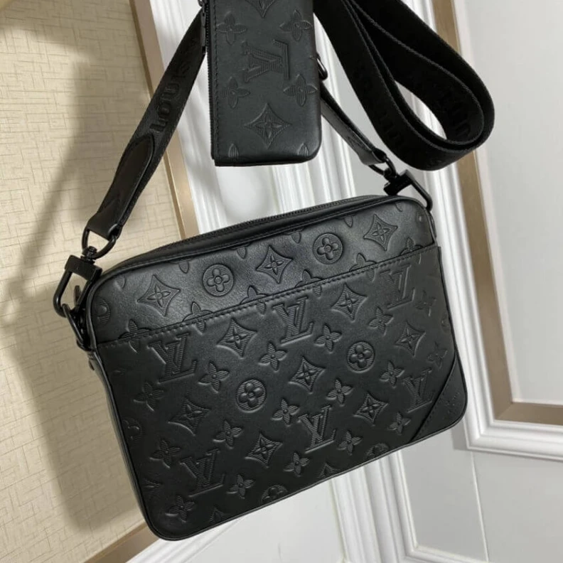 Replica bags lv 26 x 18.5 Louis Vuitton Duo Messenger Black